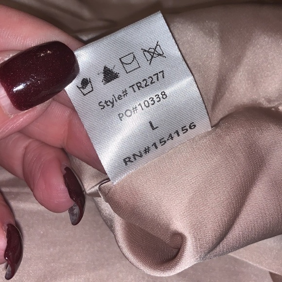 MOD REF Satin Camisole Top Taupe V Neck Adjustable Straps Size L - Picture 6 of 6